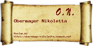 Obermayer Nikoletta névjegykártya